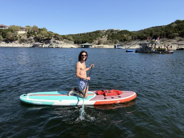 Team enjoying a corporate charter on Lake Travis - Keep Austin Wet