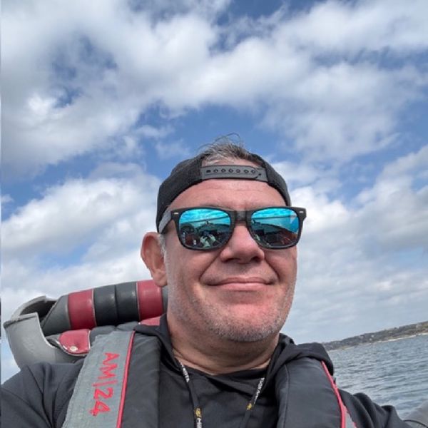 Captain Derek "D-Rock", Keep Austin Wet boat captain and Catch512 fishing guide on Lake Travis