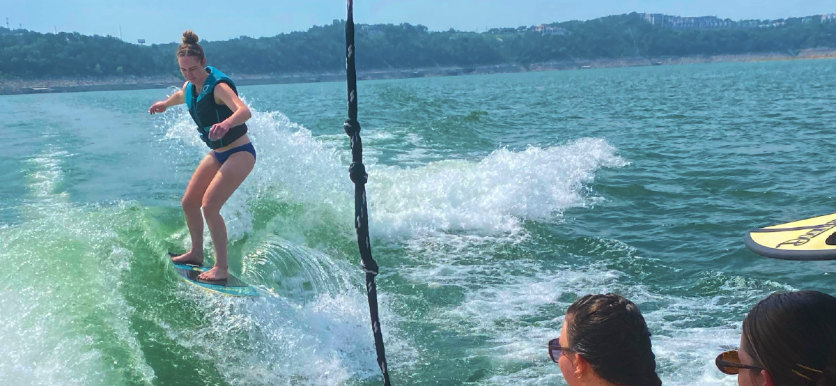 Wakesurfing on Lake Travis - Austin Boat Rentals on Lake Travis | Keep Austin Wet Watercraft